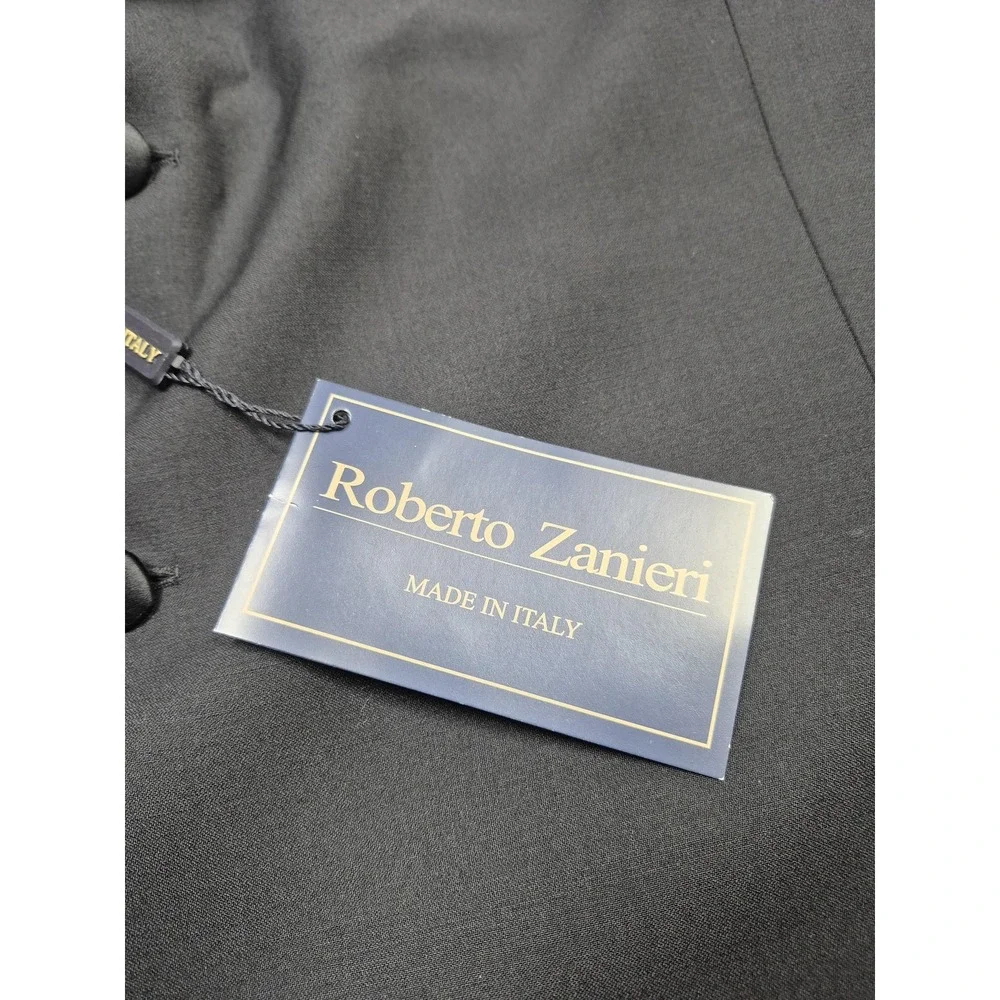 Roberto Zanieri Tuxedo Suit Jacket Men's 46R Black Super 100s Wool Italy NWT